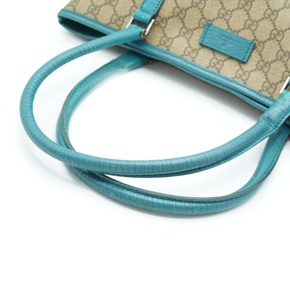 GG Supreme Joy Shoulder Tote Turquoise Leather (Model Number 114595 B18)