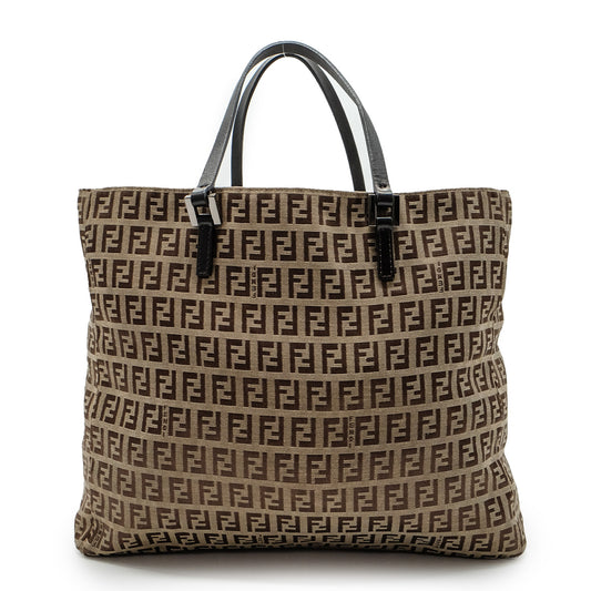 Fendi Zucchino Jacquard Logo Fabric Tote