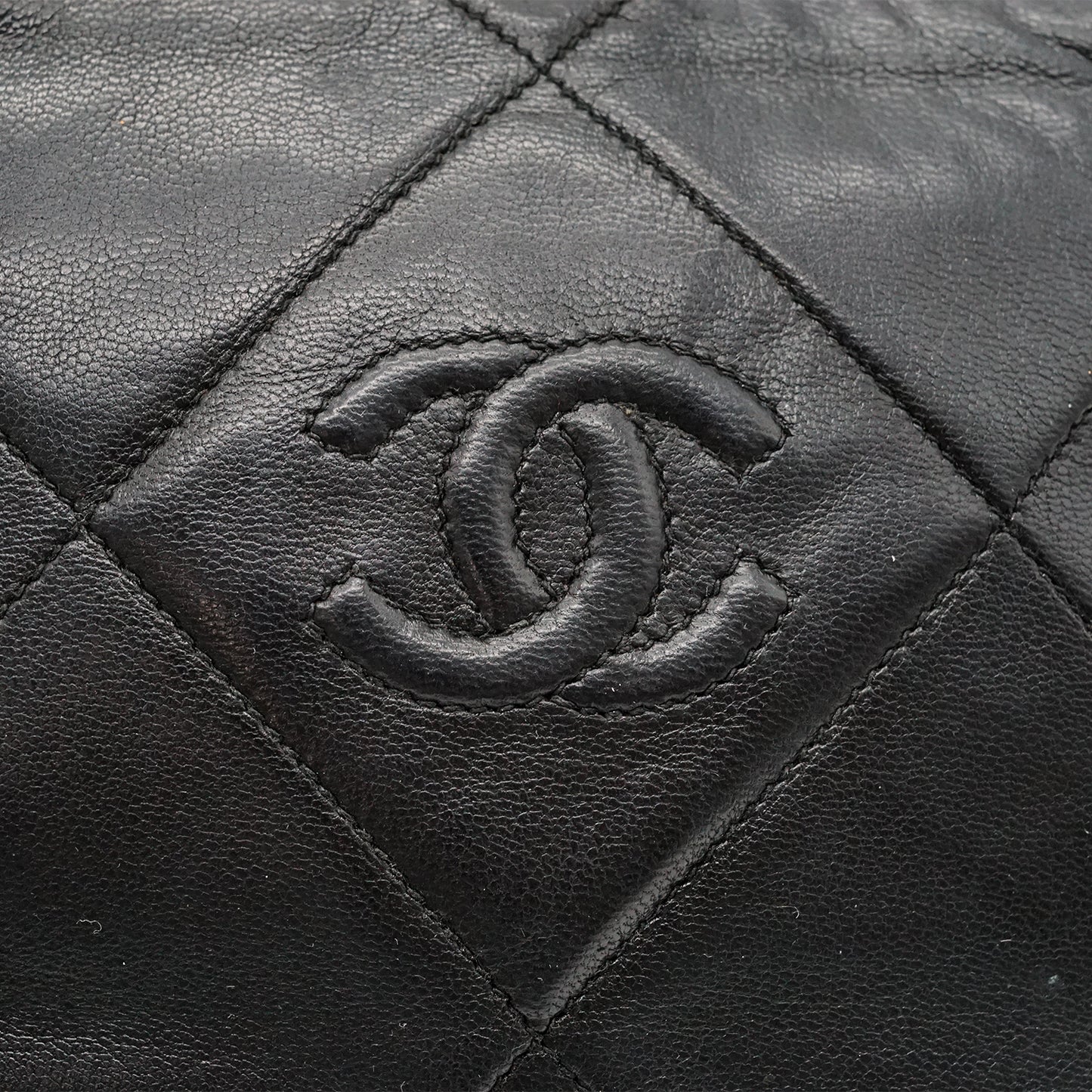 Vintage Diamond CC Camera Bag Quilted Leather
