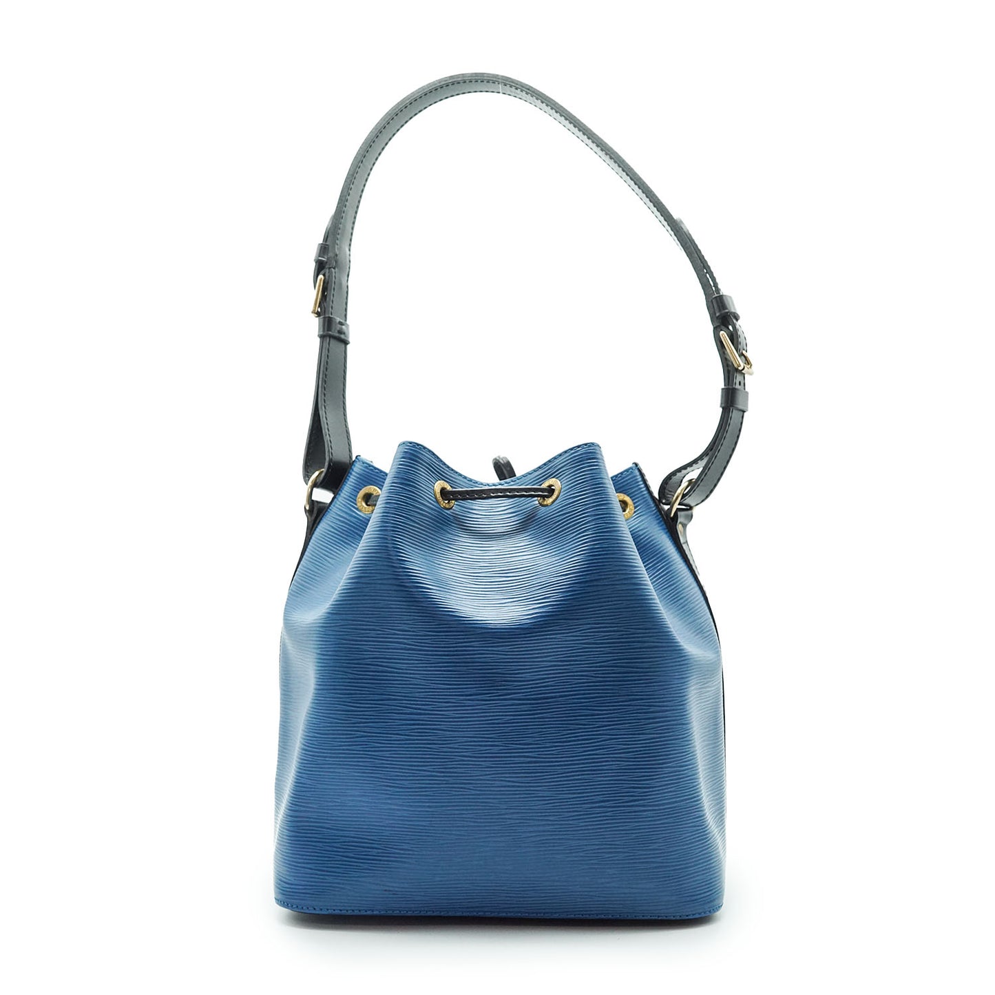 Epi Noe Blue Leather Shoulder Bag