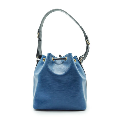 Epi Noe Blue Leather Shoulder Bag