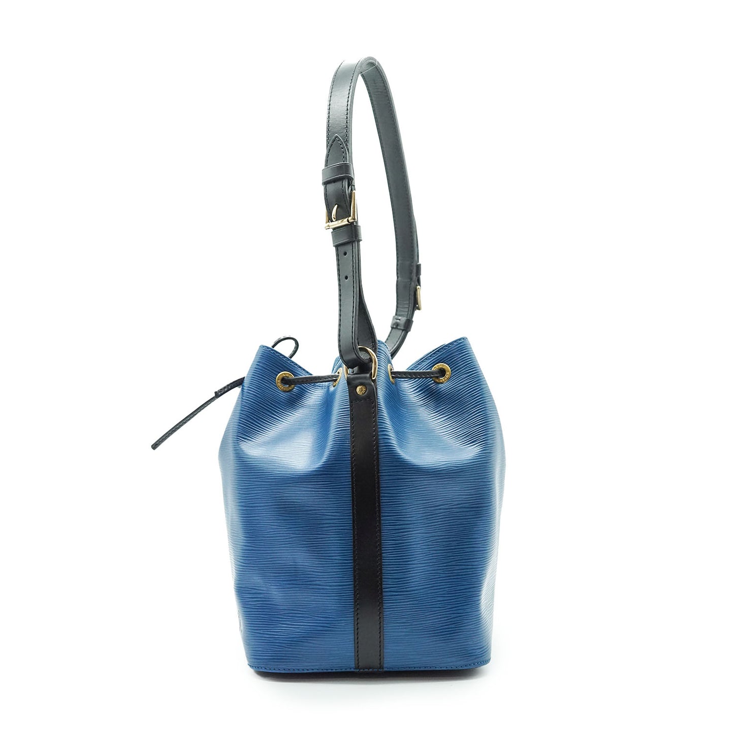 Epi Noe Blue Leather Shoulder Bag