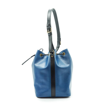 Epi Noe Blue Leather Shoulder Bag