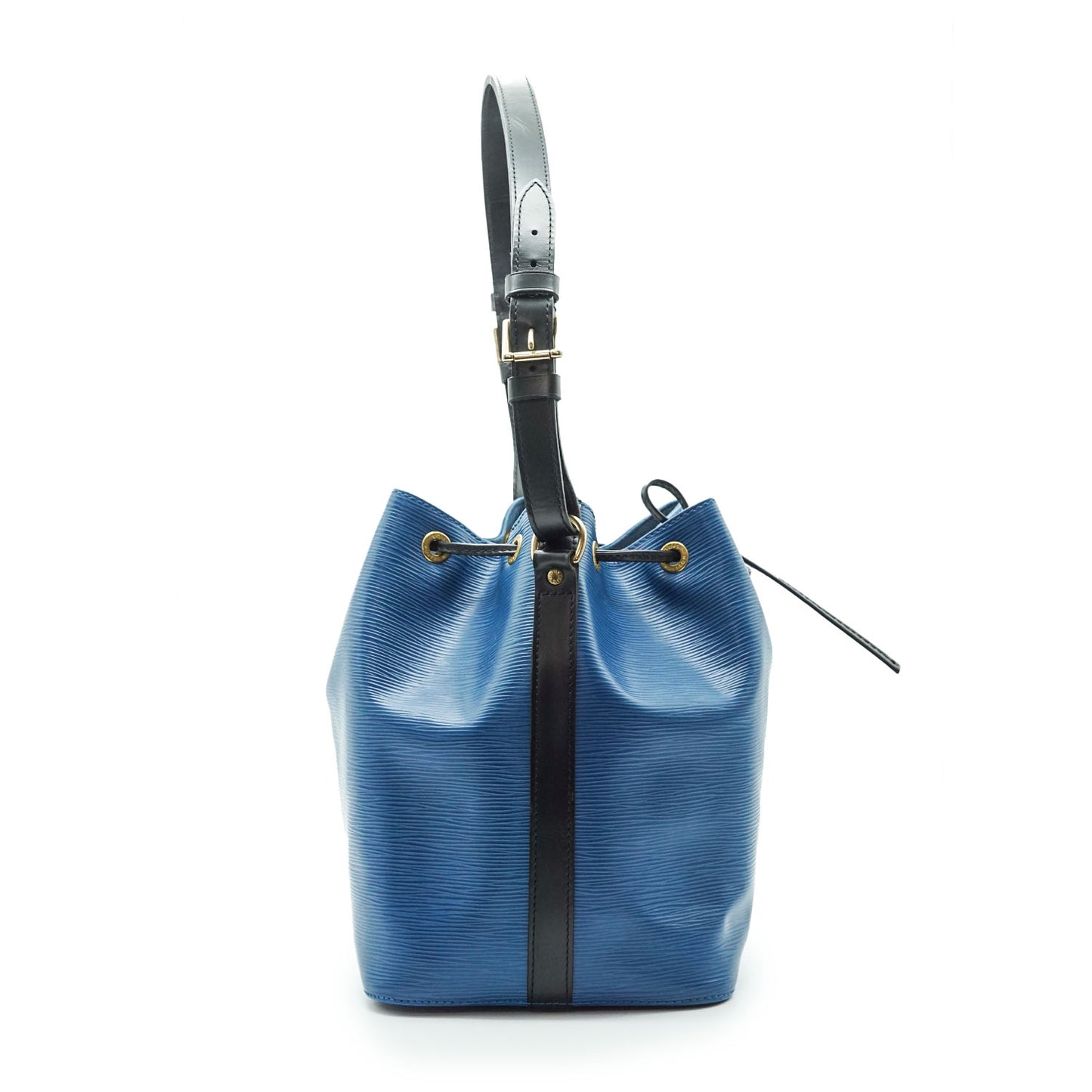 Epi Noe Blue Leather Shoulder Bag