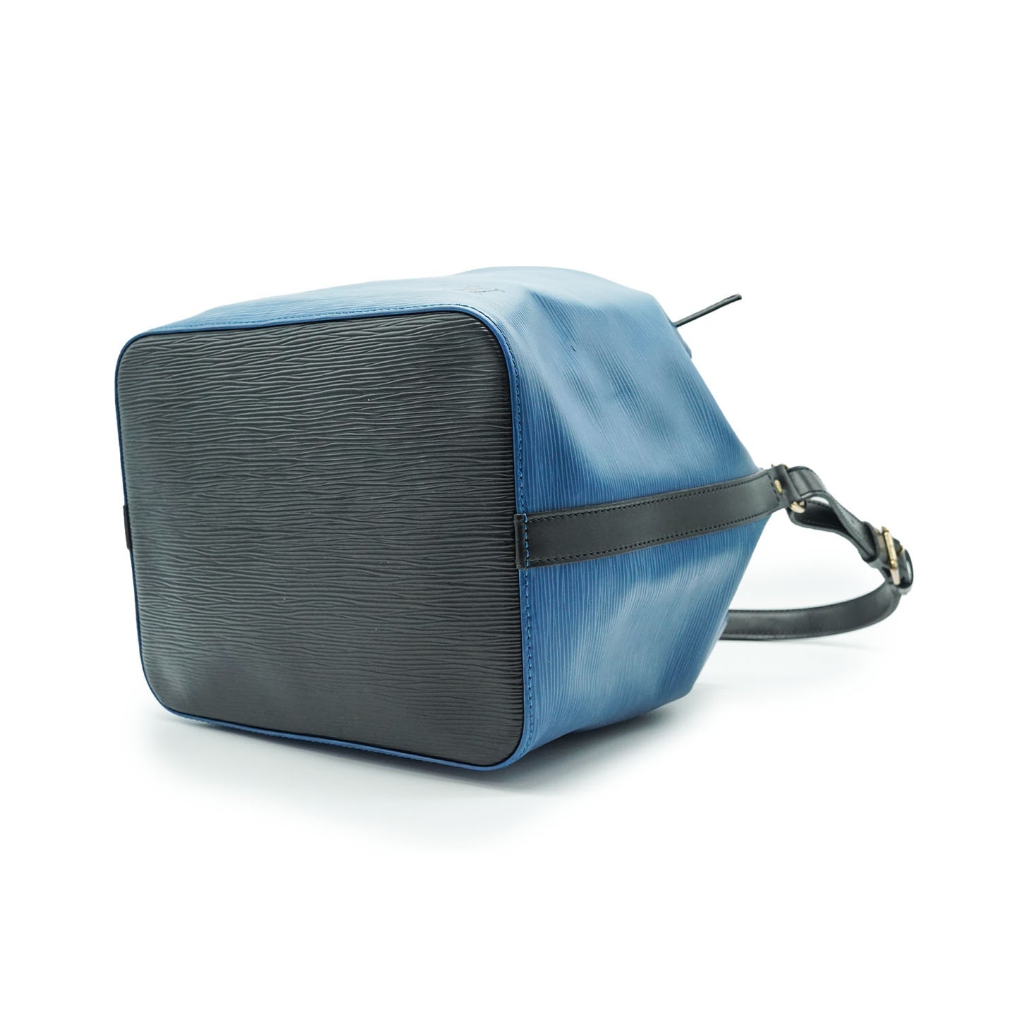 Epi Noe Blue Leather Shoulder Bag