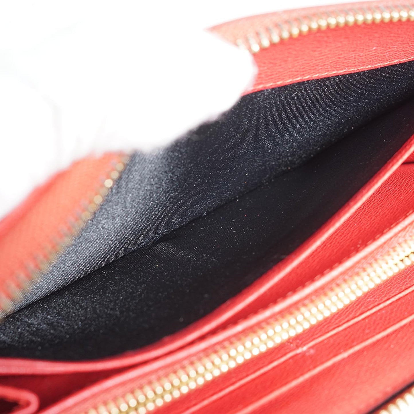 Anagram Red Leather Round Zip Long Wallet