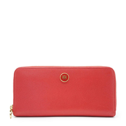 Anagram Red Leather Round Zip Long Wallet