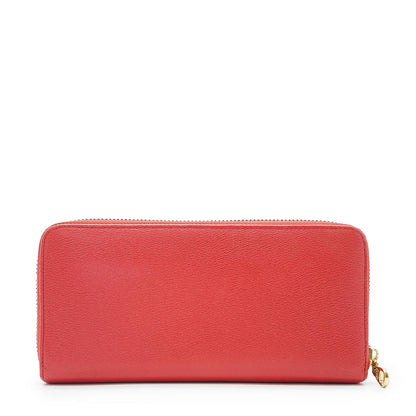 Anagram Red Leather Round Zip Long Wallet