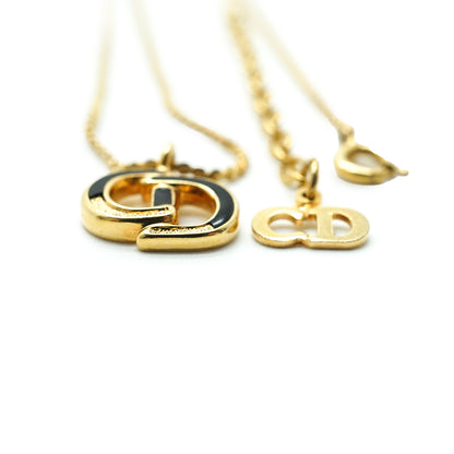 CD Logo Black & Gold Necklace