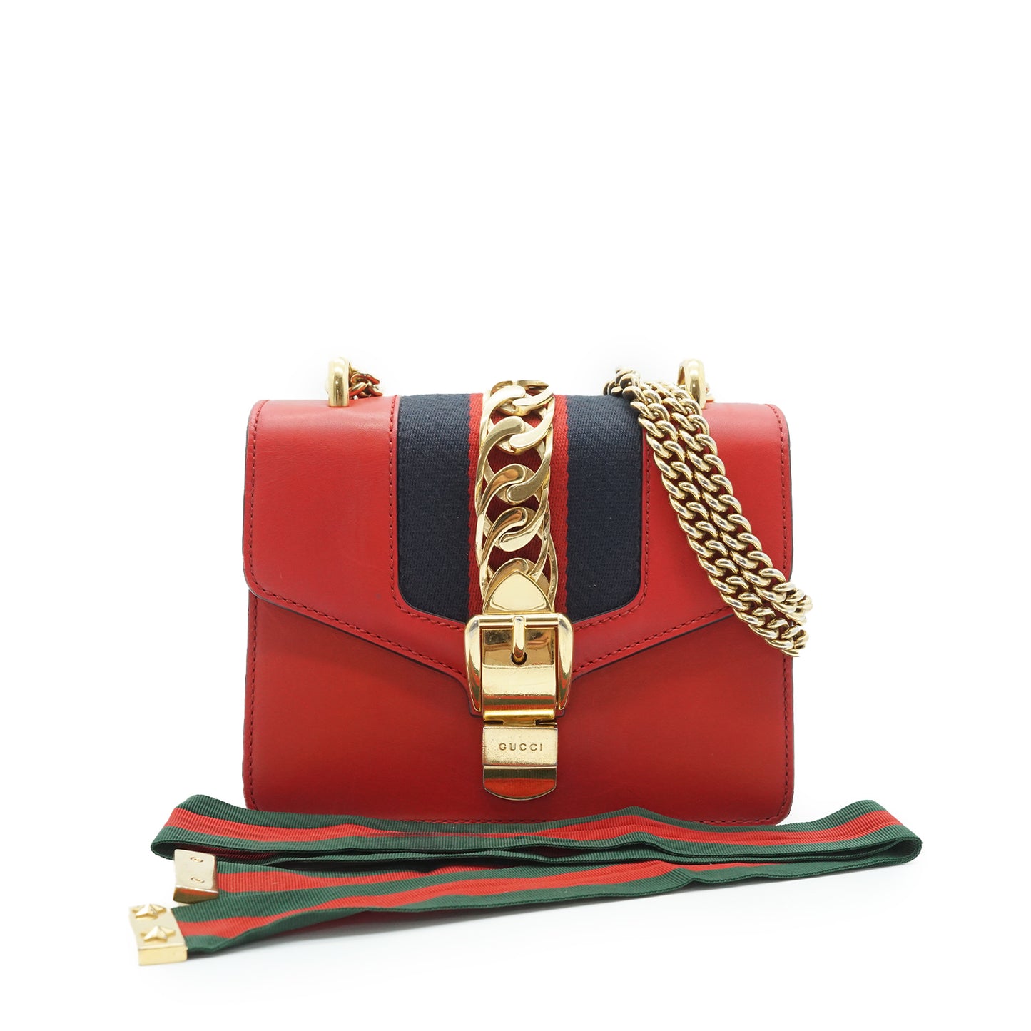 Sylvie Leather Chain Shoulder Bag