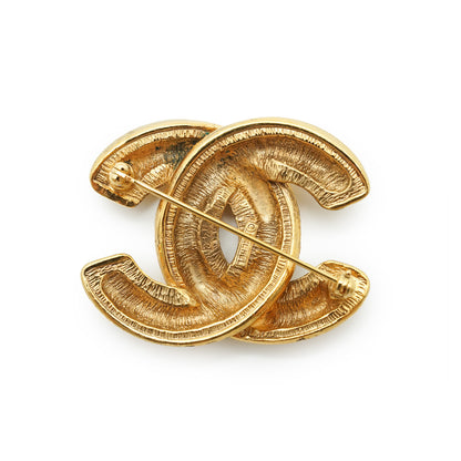 CC Gold Plated Quilted Costume Small Brooch