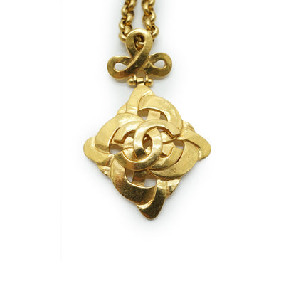 CC Diamond-shaped Gold Plated Chain Necklace