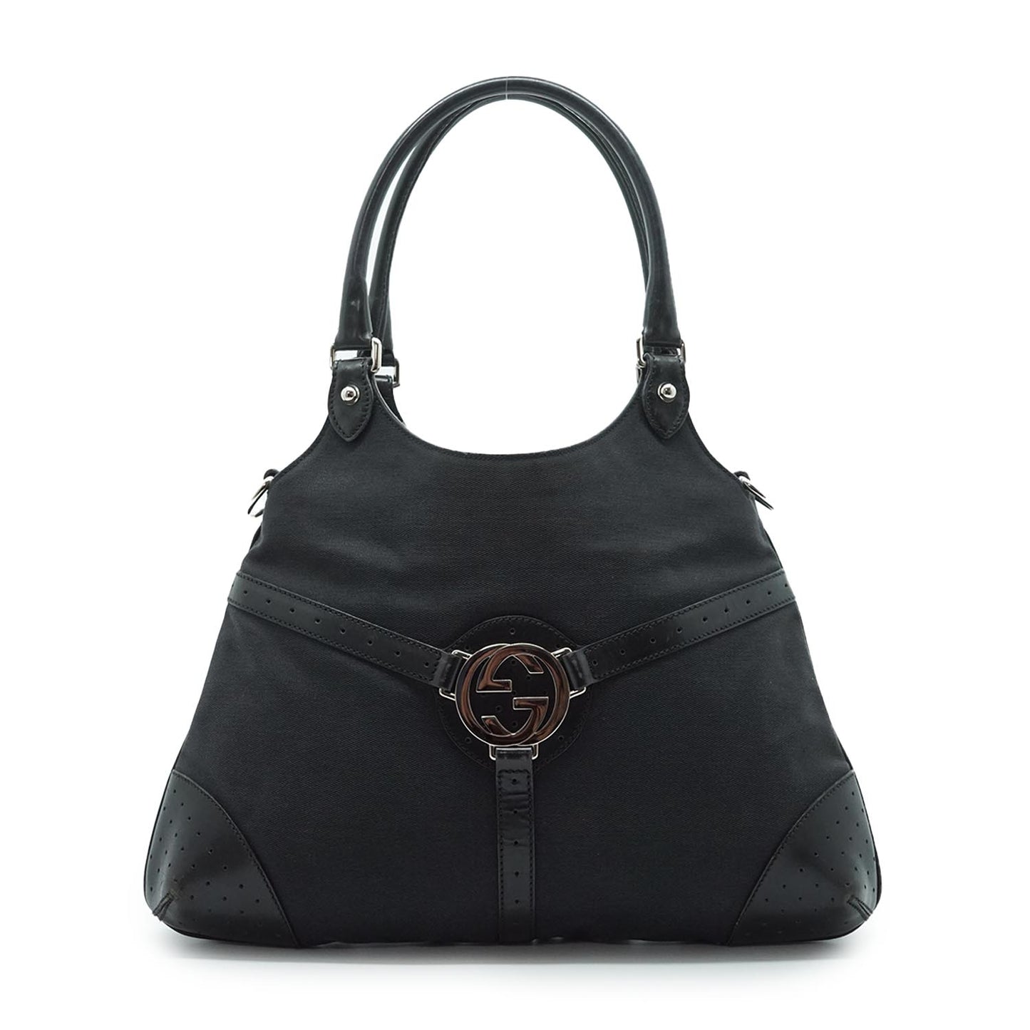 Interlocking G Black Shoulder Bag