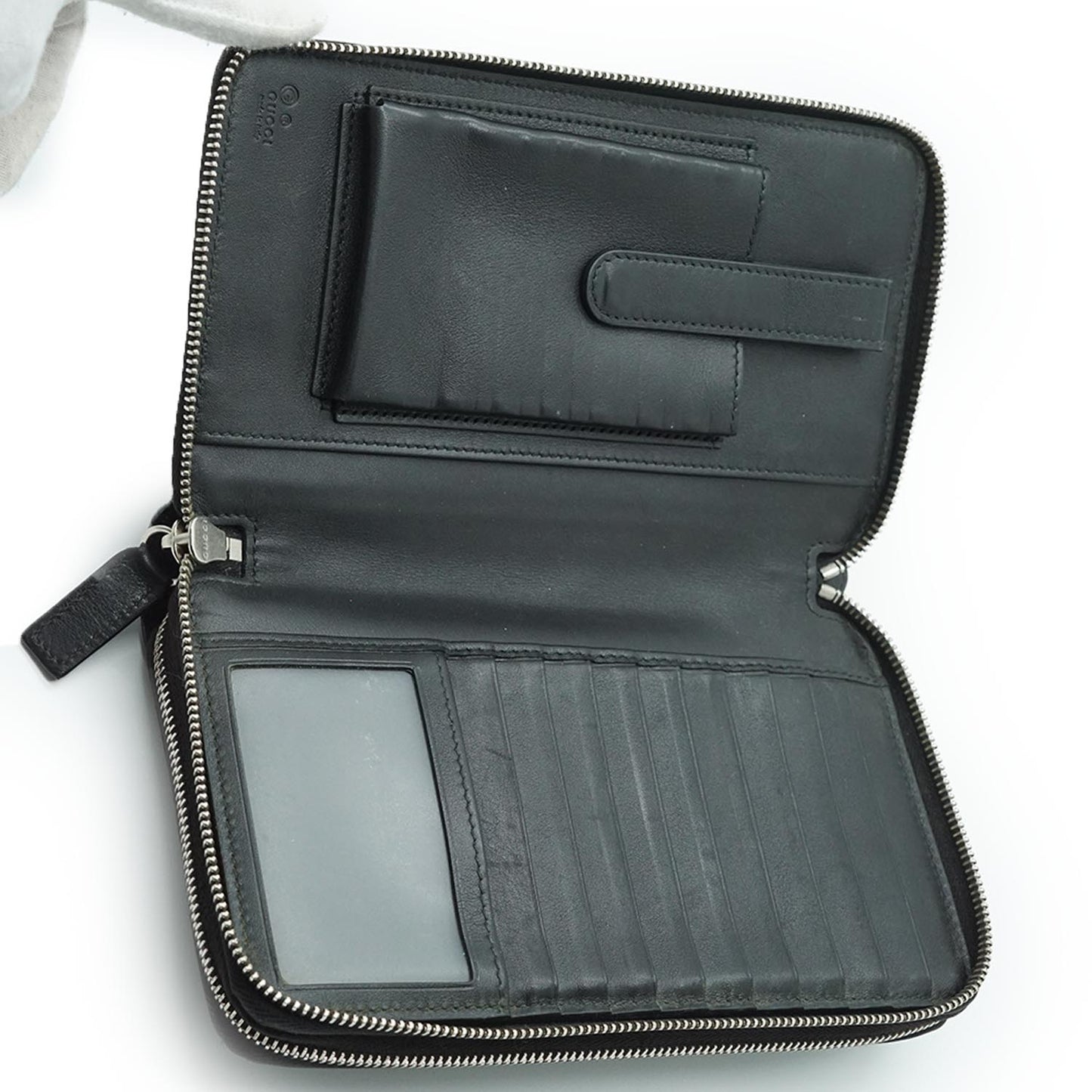 Microguccissima Signature Leather Long Zip Around Wallet