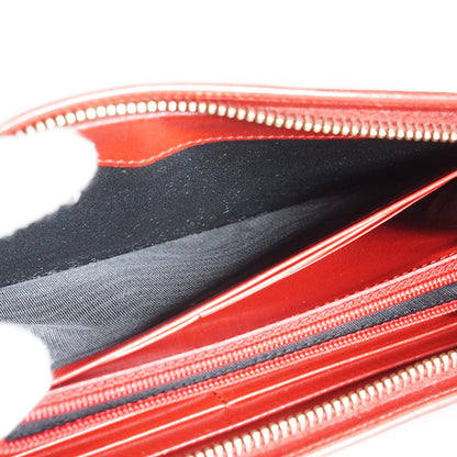 Red Leather Long Wallet