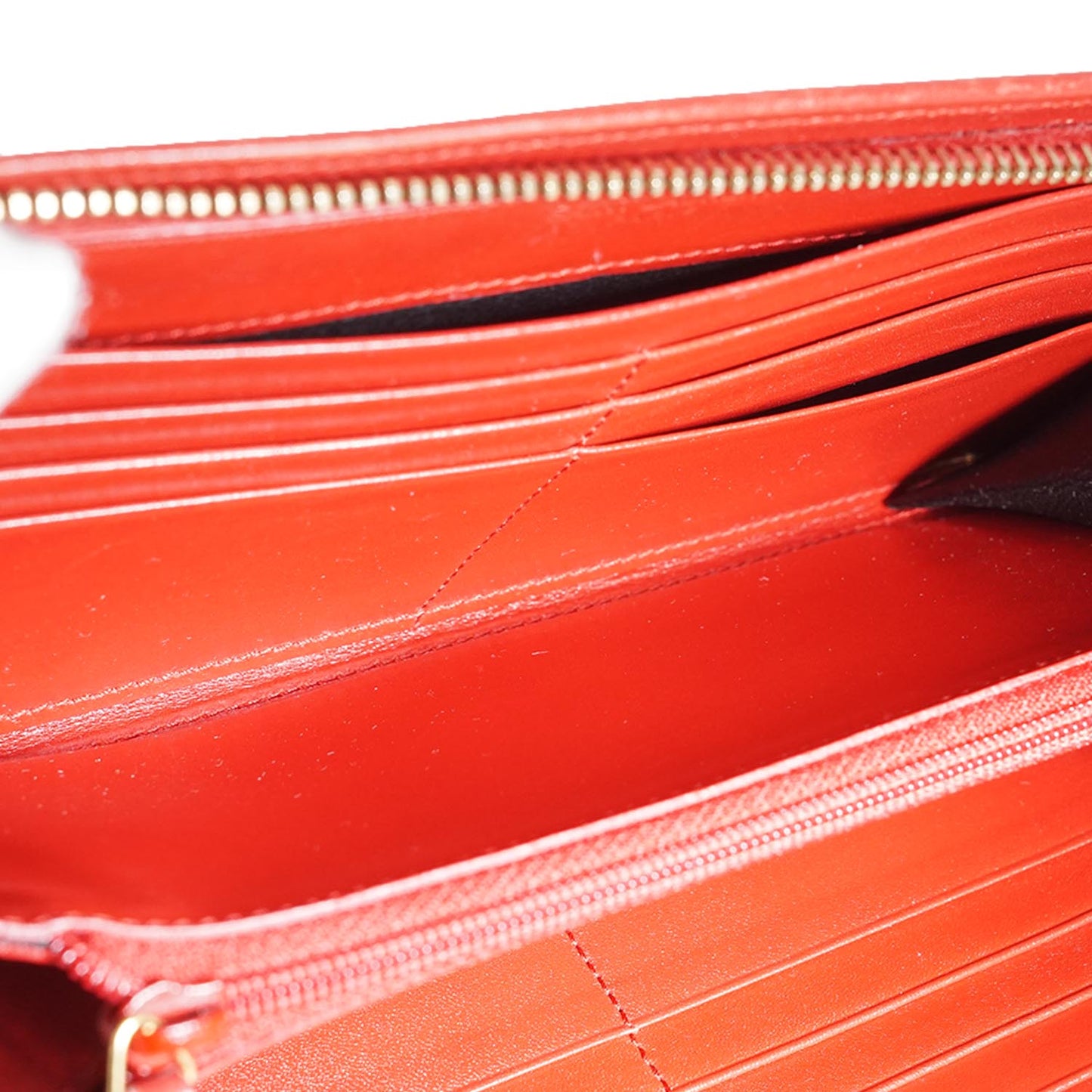 Red Leather Long Wallet