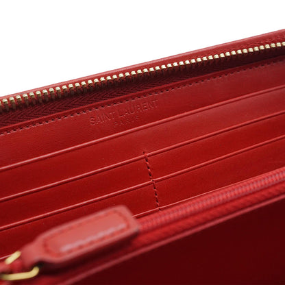 Red Leather Long Wallet