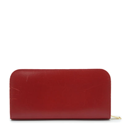 Red Leather Long Wallet