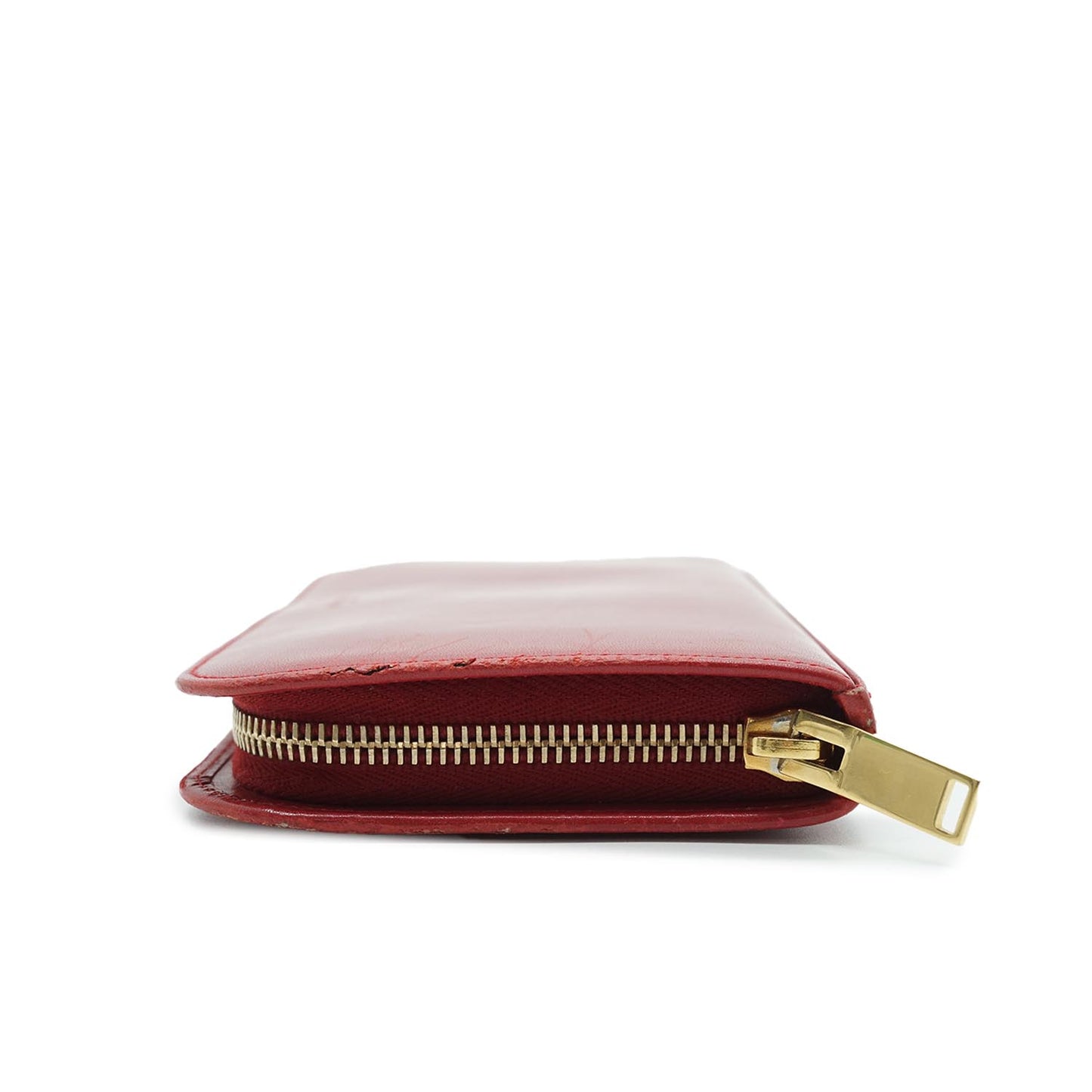 Red Leather Long Wallet