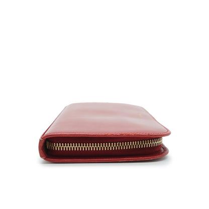 Red Leather Long Wallet