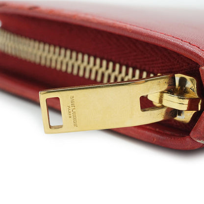 Red Leather Long Wallet