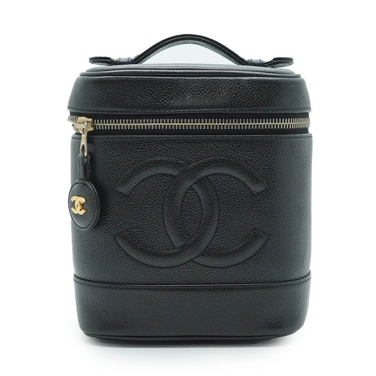 Black Leather Vanity Bag