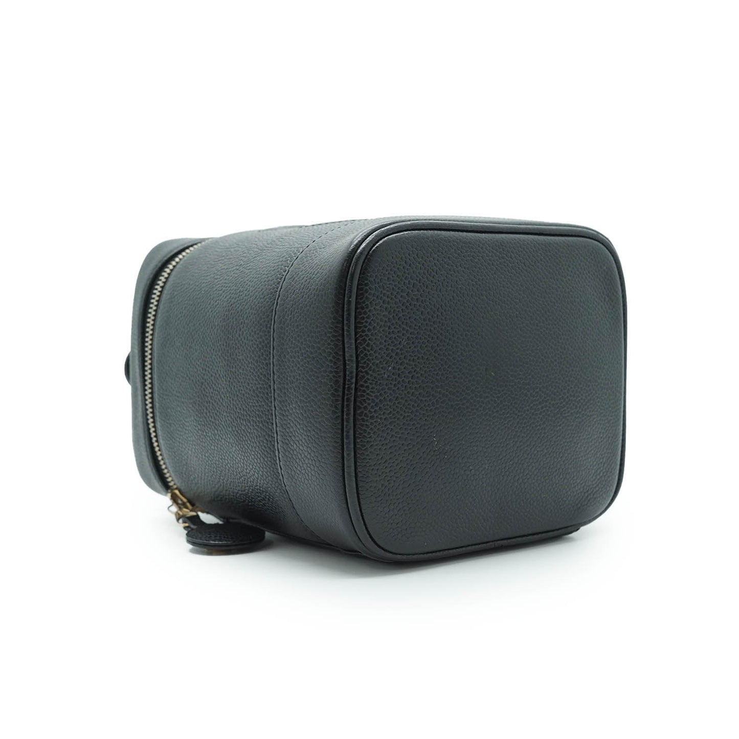 Black Leather Vanity Bag