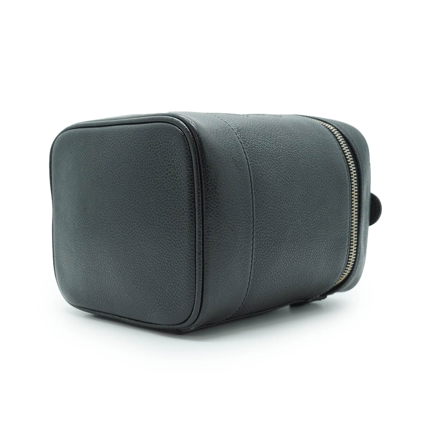 Black Leather Vanity Bag