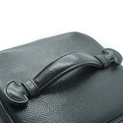 Black Leather Vanity Bag