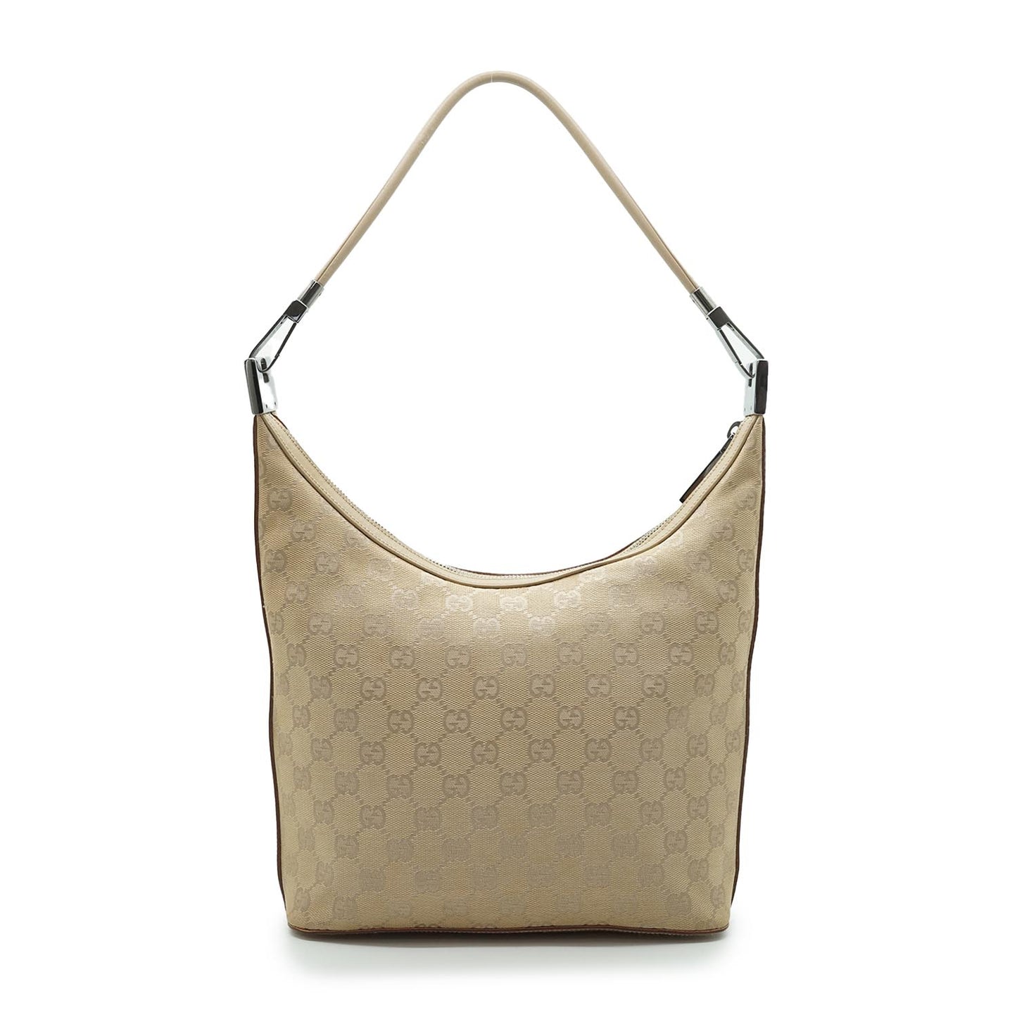 Beige Canvas Shoulder Bag