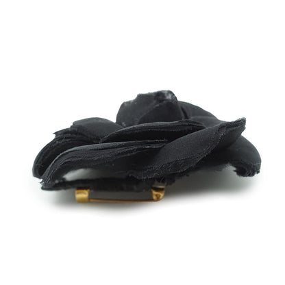 Black Organza Camellia Pin Brooch