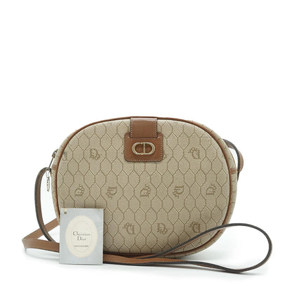 Beige Honeycomb Crossbody Bag