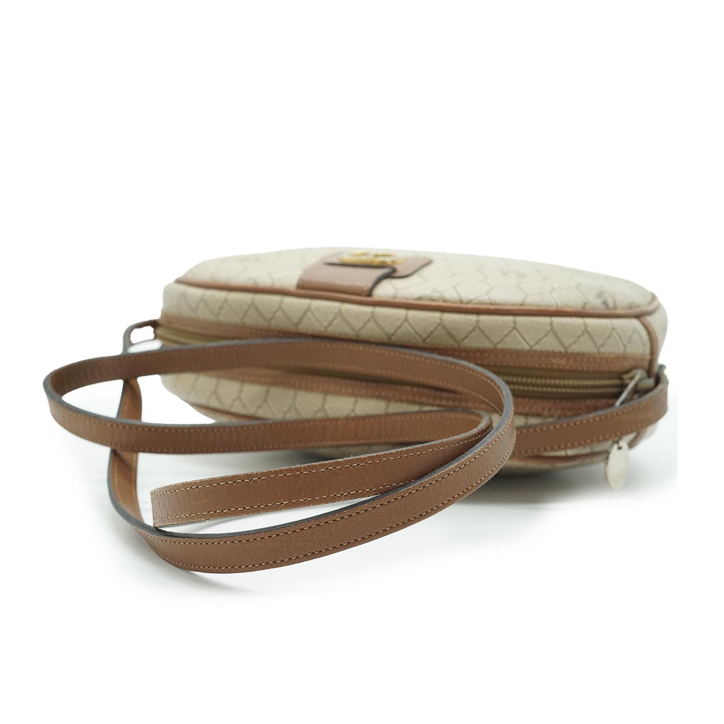 Beige Honeycomb Crossbody Bag