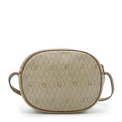 Beige Honeycomb Crossbody Bag