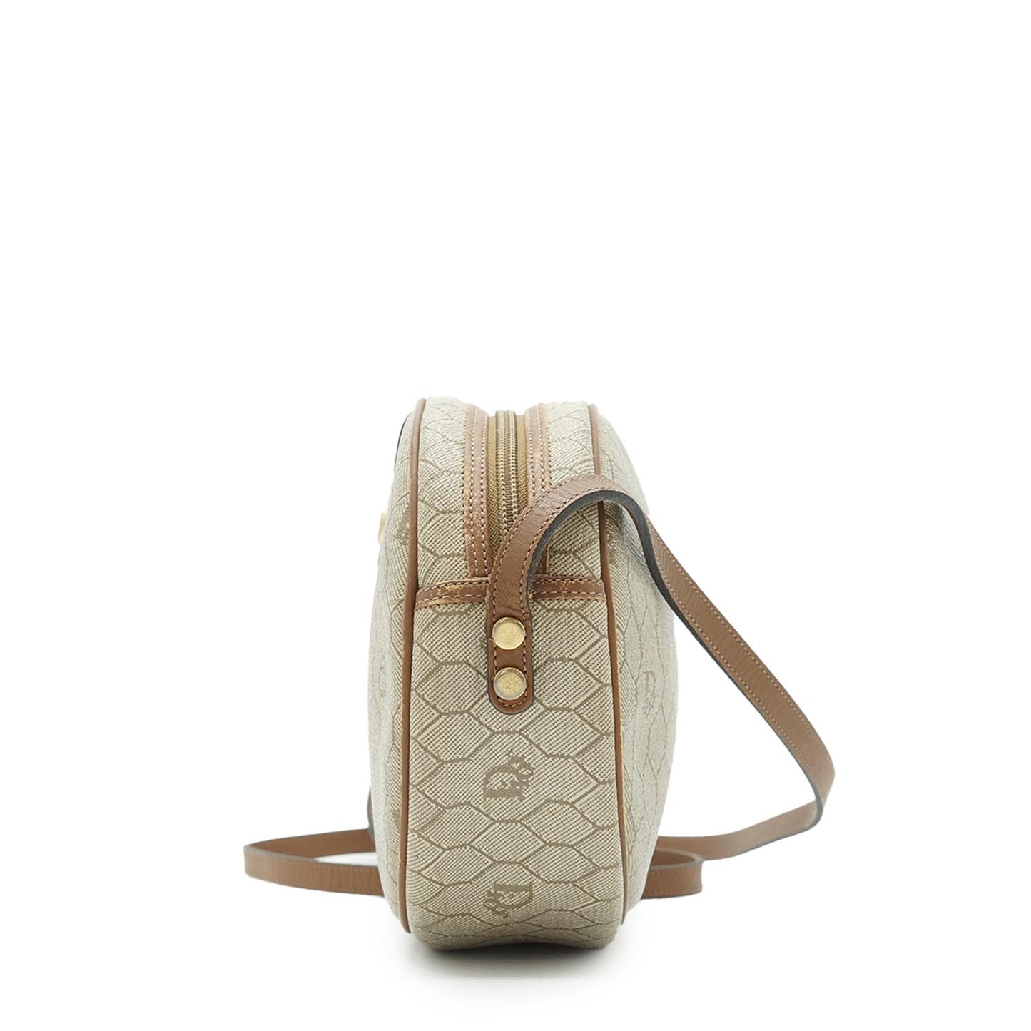 Beige Honeycomb Crossbody Bag