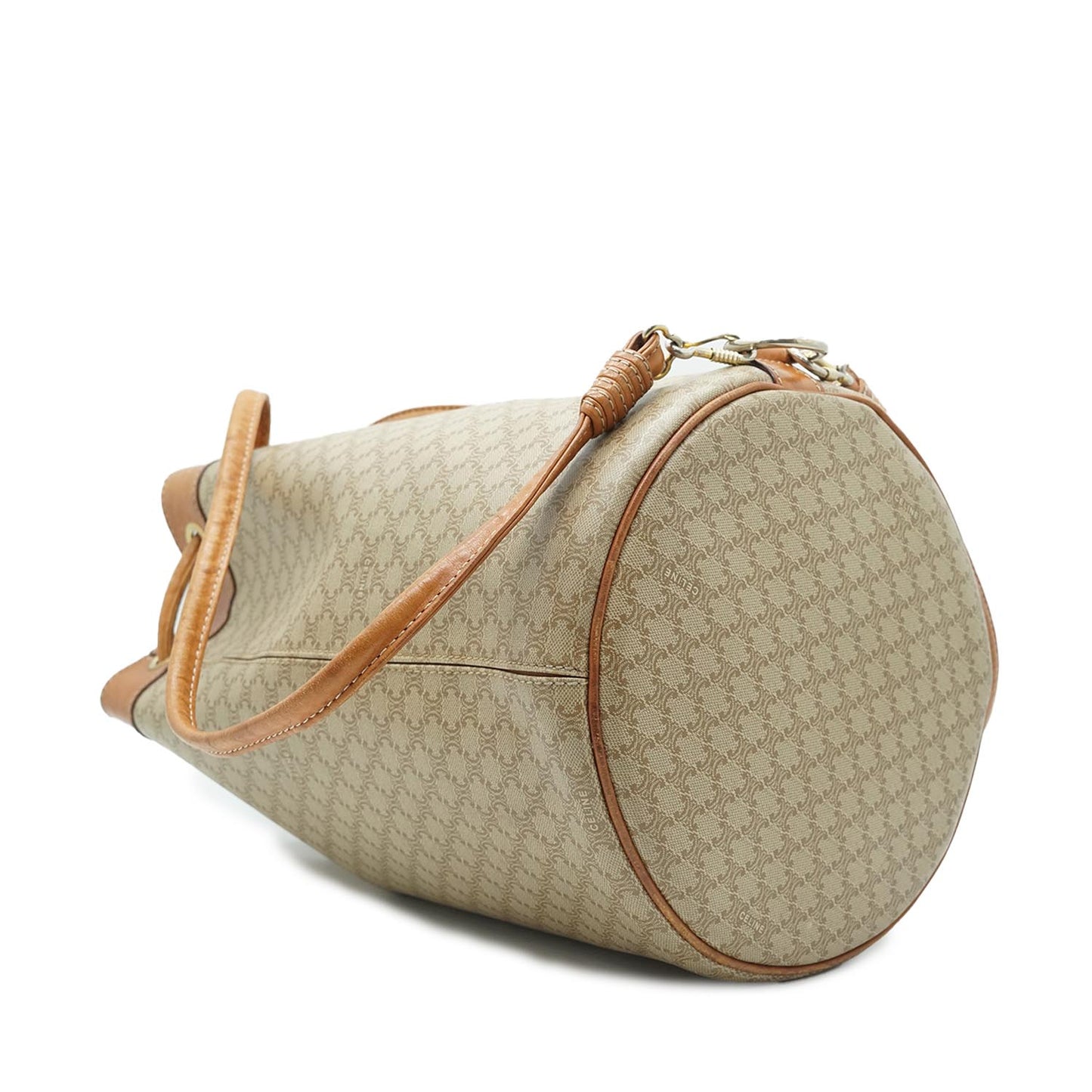 Vintage Beige Macadam Drawstring Bag with Pouch