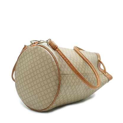 Vintage Beige Macadam Drawstring Bag with Pouch