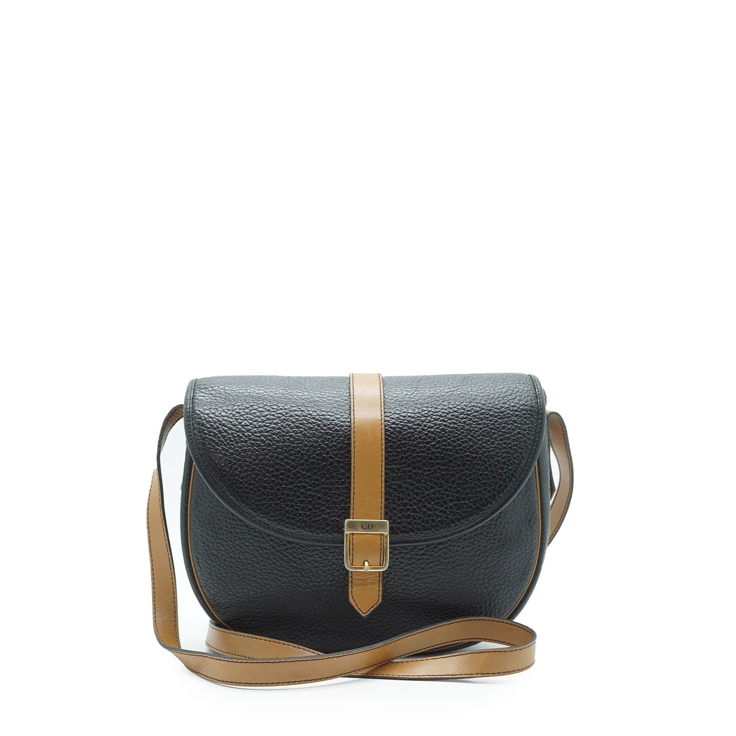 Black Brown Rounded Shoulder Bag