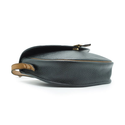 Black Brown Rounded Shoulder Bag