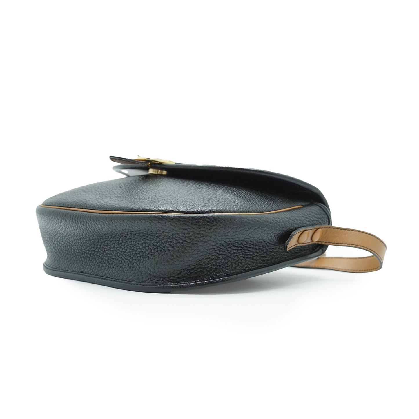 Black Brown Rounded Shoulder Bag