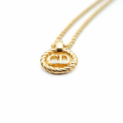 CD Logo Circle Gold Chain Necklace