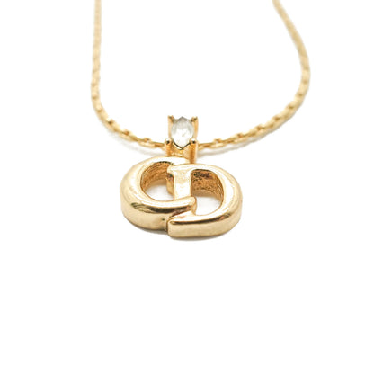 CD Logo Rhinestone Necklace