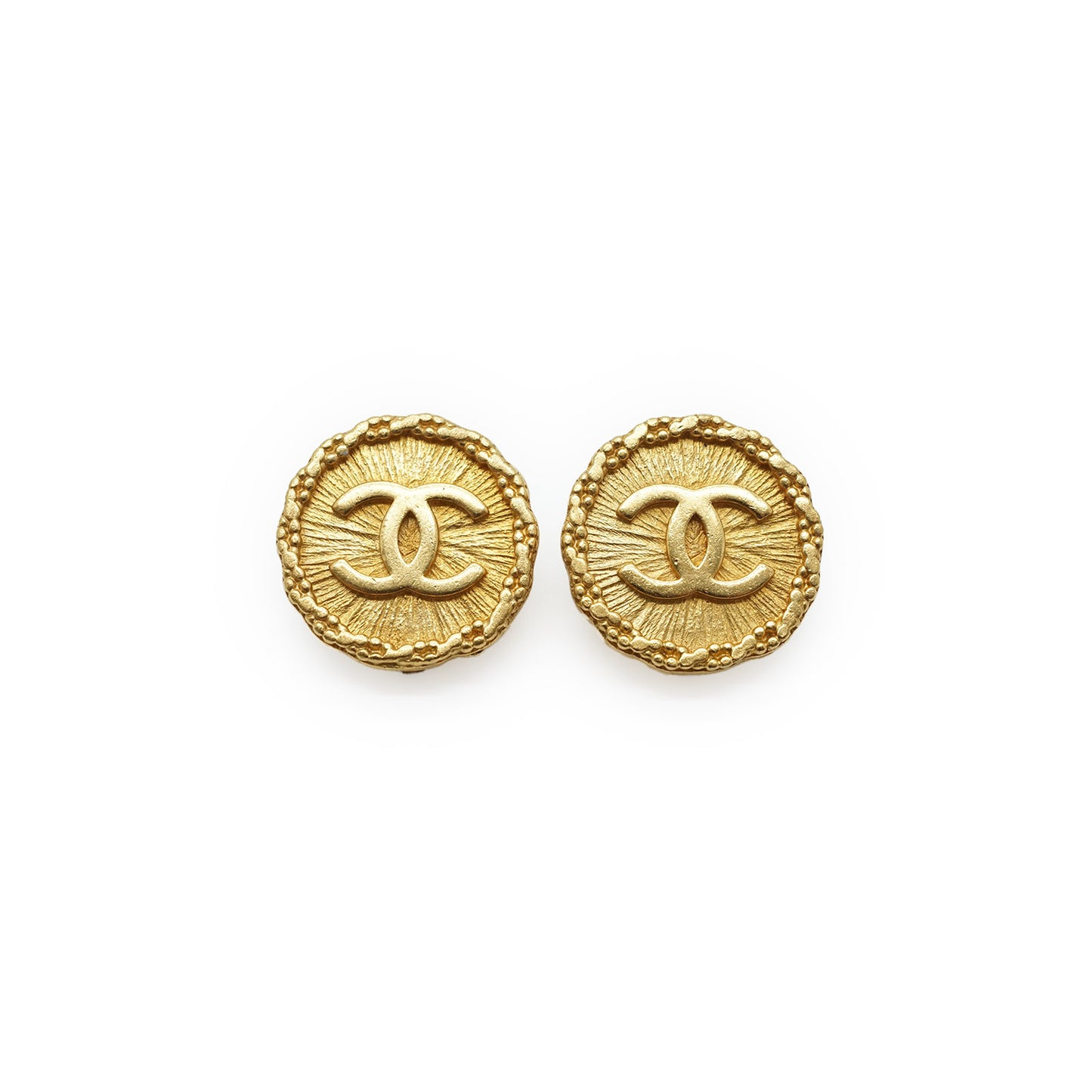 Gold Round Clip Earrings GP