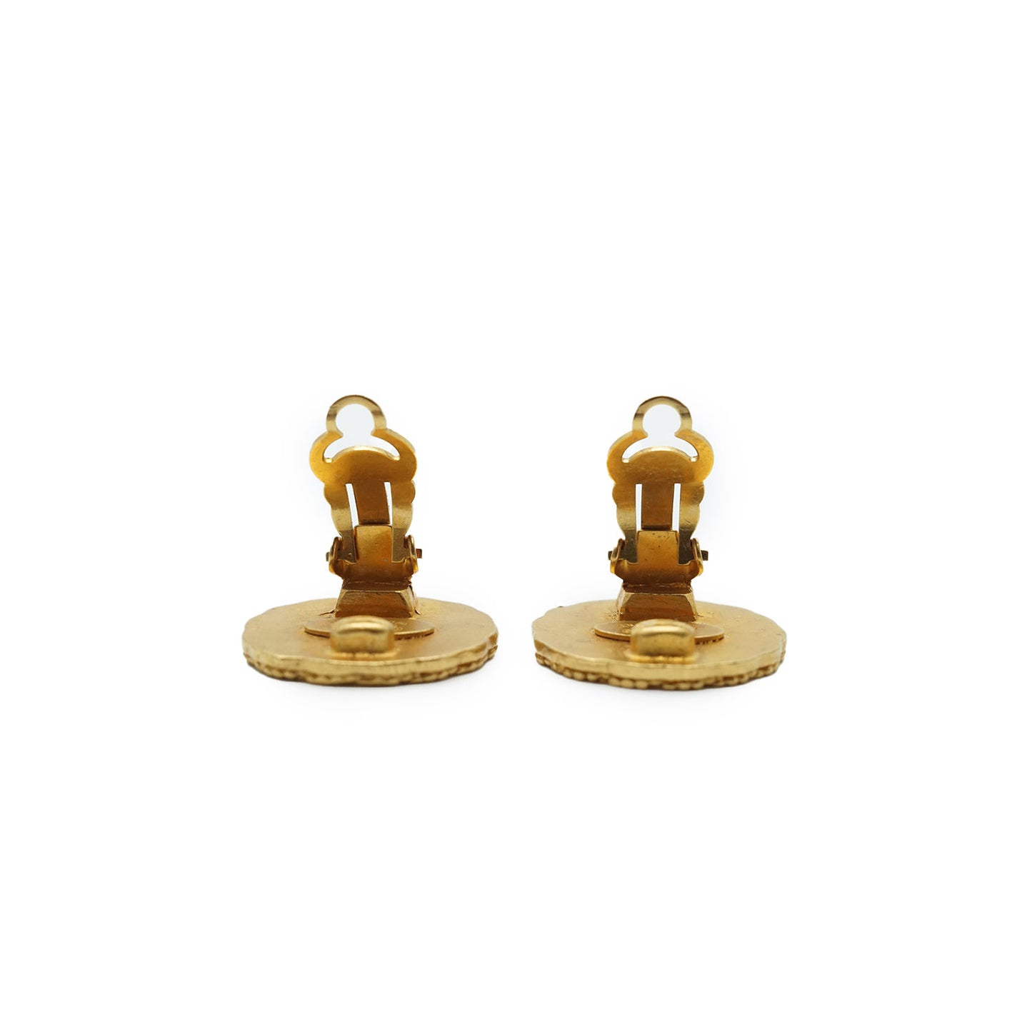 Gold Round Clip Earrings GP