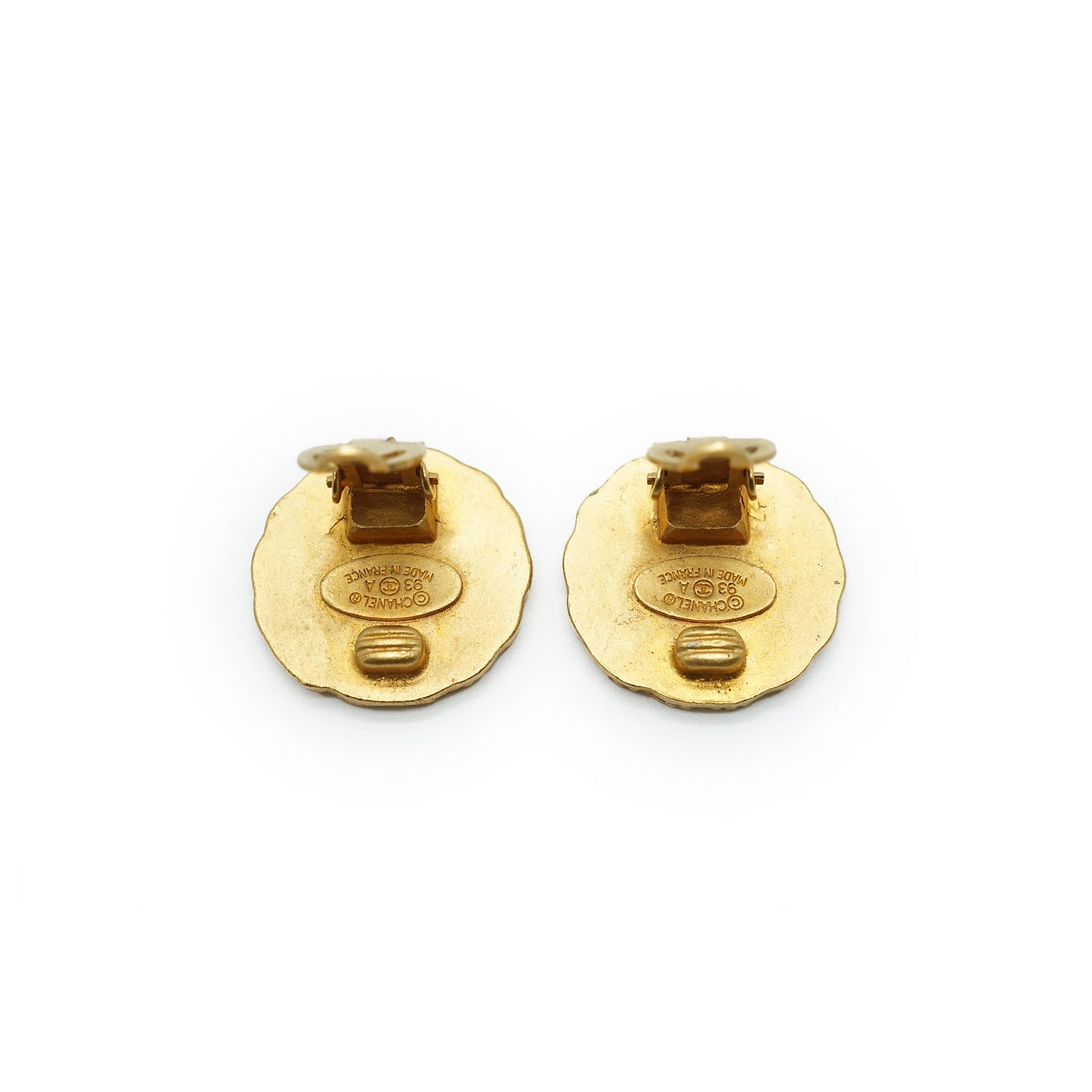 Gold Round Clip Earrings GP