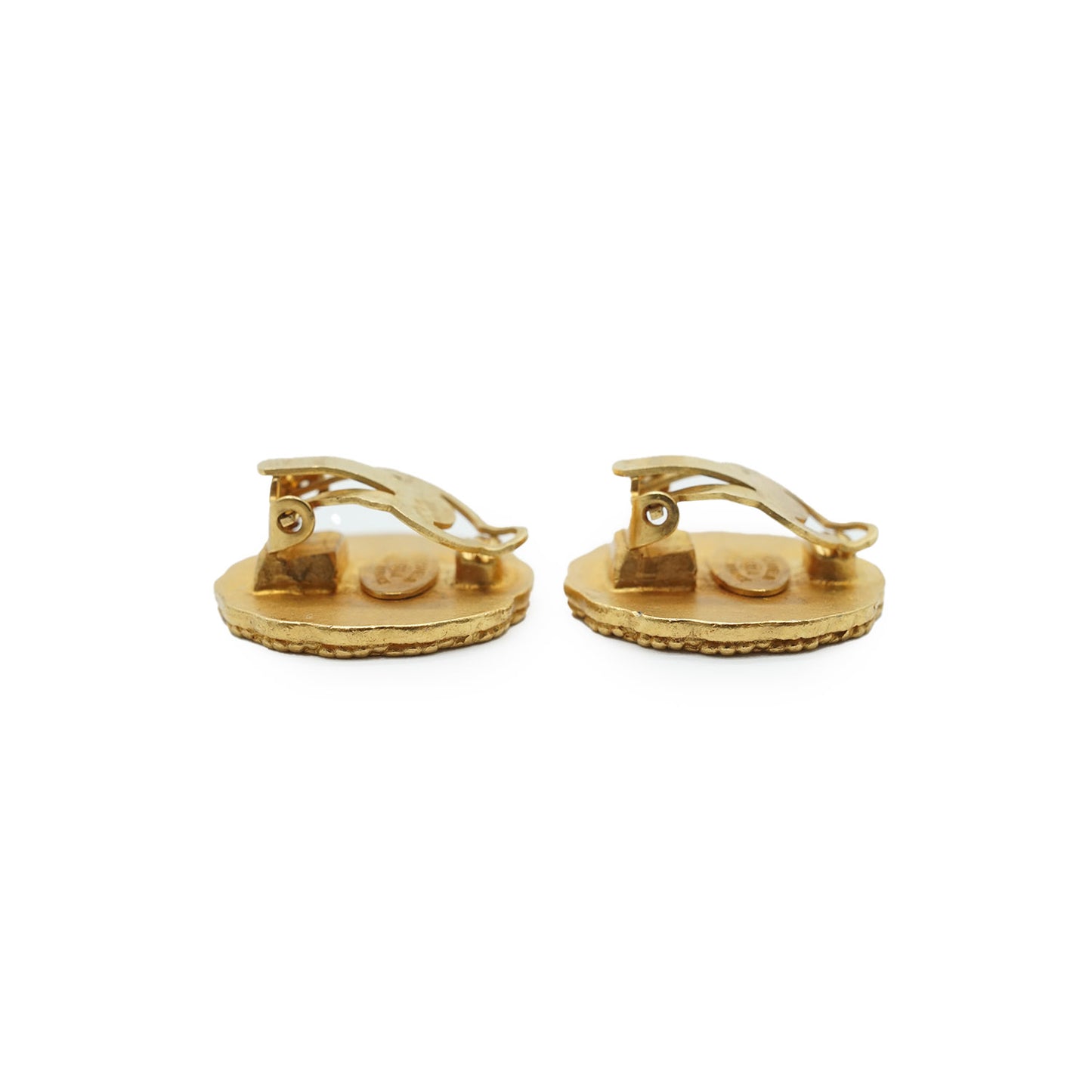 Gold Round Clip Earrings GP