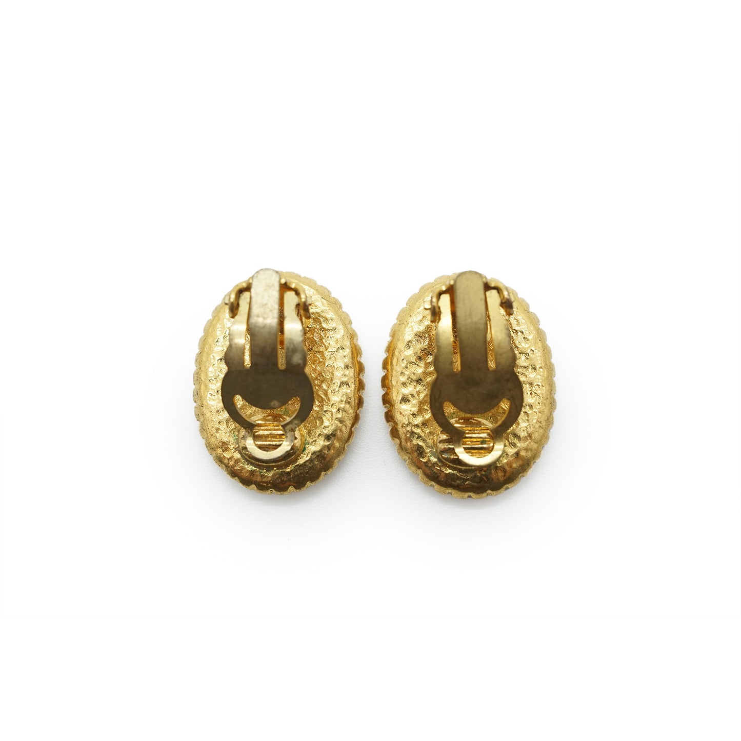 Coco Mark Gold Oval Clip Earrings