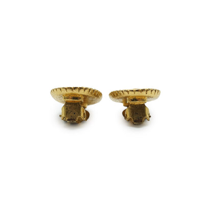 Coco Mark Gold Oval Clip Earrings