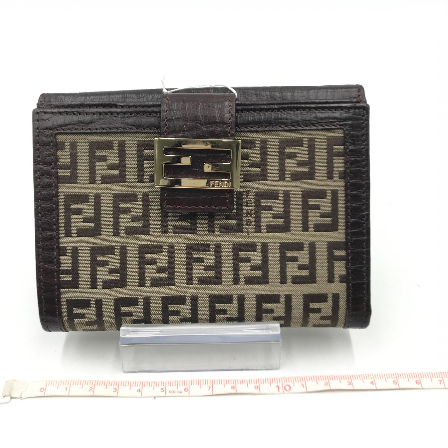 Fendi Trifold Zucca Wallet Canvas and Leather