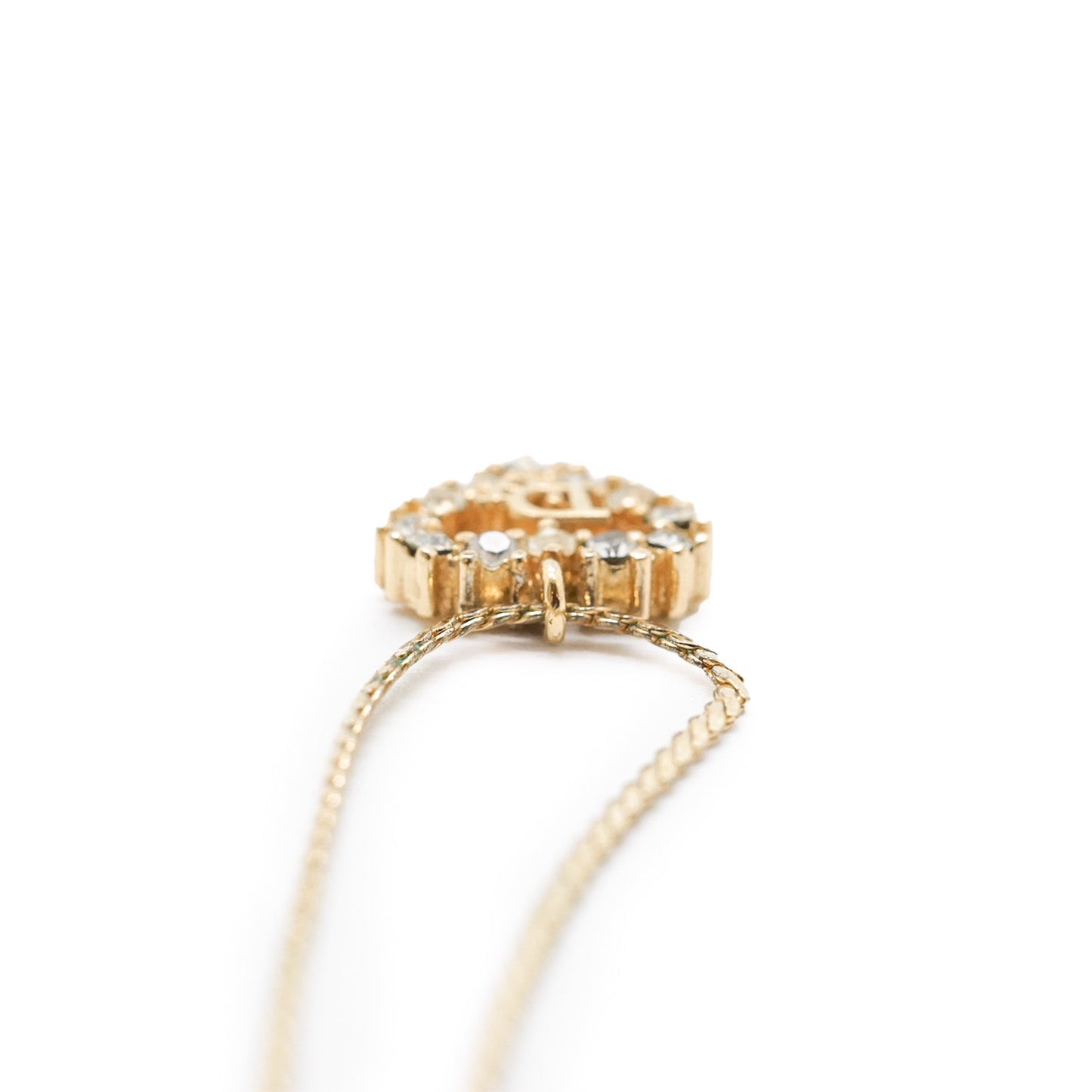 Rhinestone Heart Gold Necklace